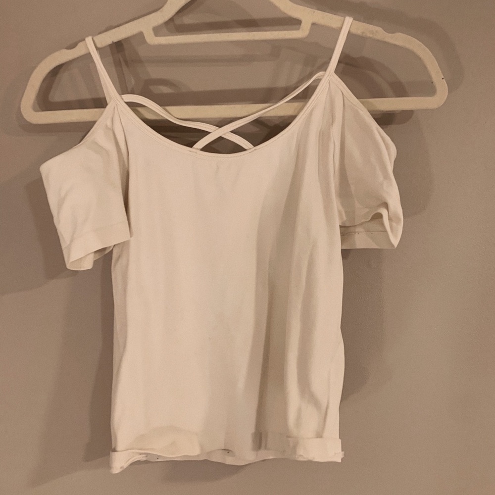 white nylon criss cross top!